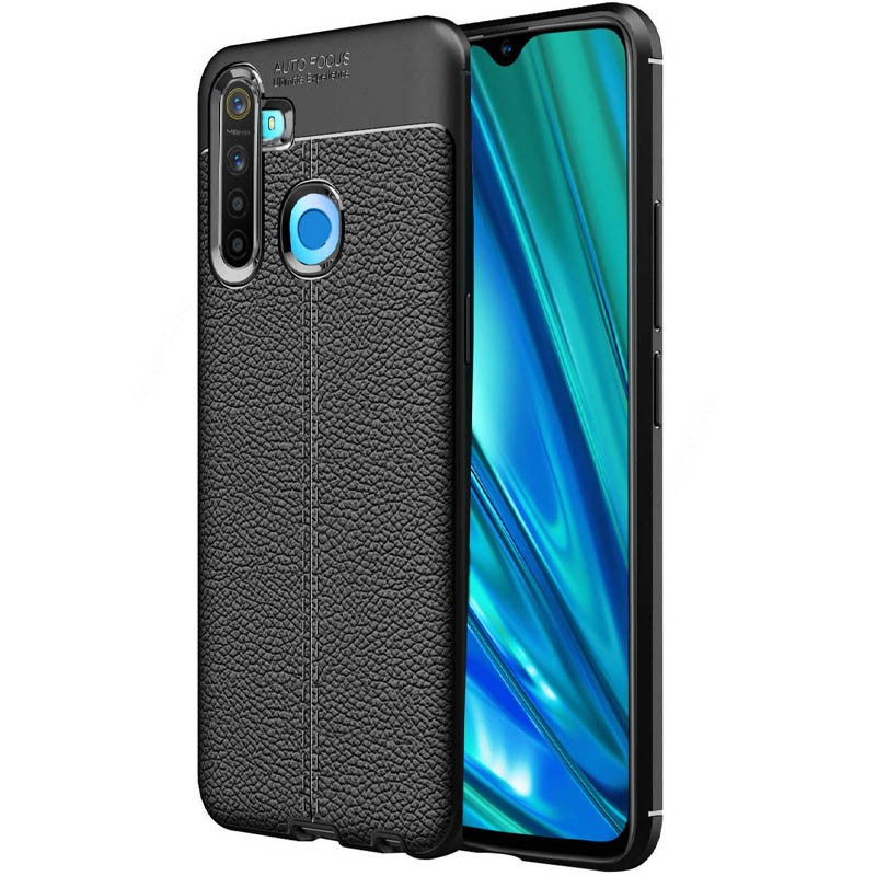 Чохол Leather imitation для Realme 5 / Realme 6i чорний-0