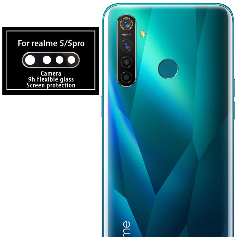 Захисне скло на камеру для Realme 5 Pro чорне (без упаковки)-0