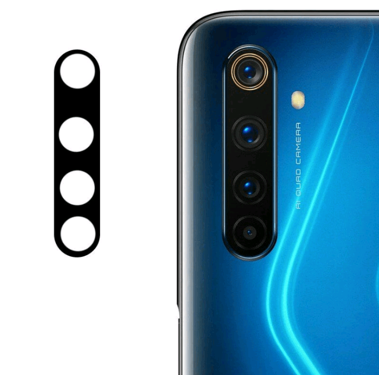 Гнучке захисне скло 0.18mm на камеру для Realme 6 чорне-0