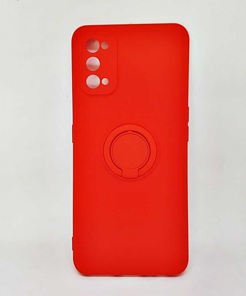 Накладка ColorRing з кільцем для Realme 7 Pro червона-0