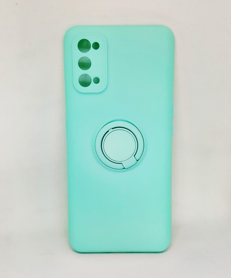 Накладка ColorRing з кільцем для Realme 7 Pro бірюзова-0