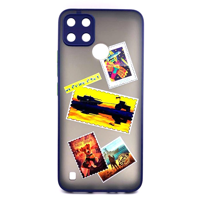 Накладка Totu Gingle Print для Realme C21Y/C25Y 2021 Ukraine Post (Navy blue)-0
