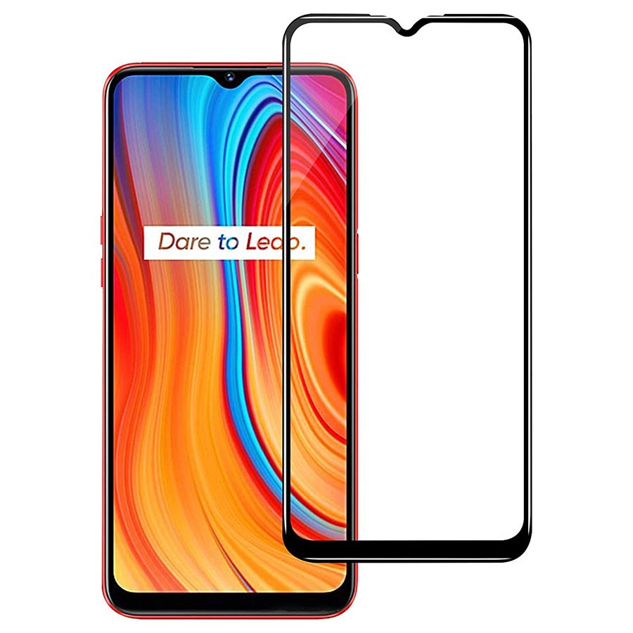 Захиcне скло XD+ для Realme C3/5s з чорною рамкою-0