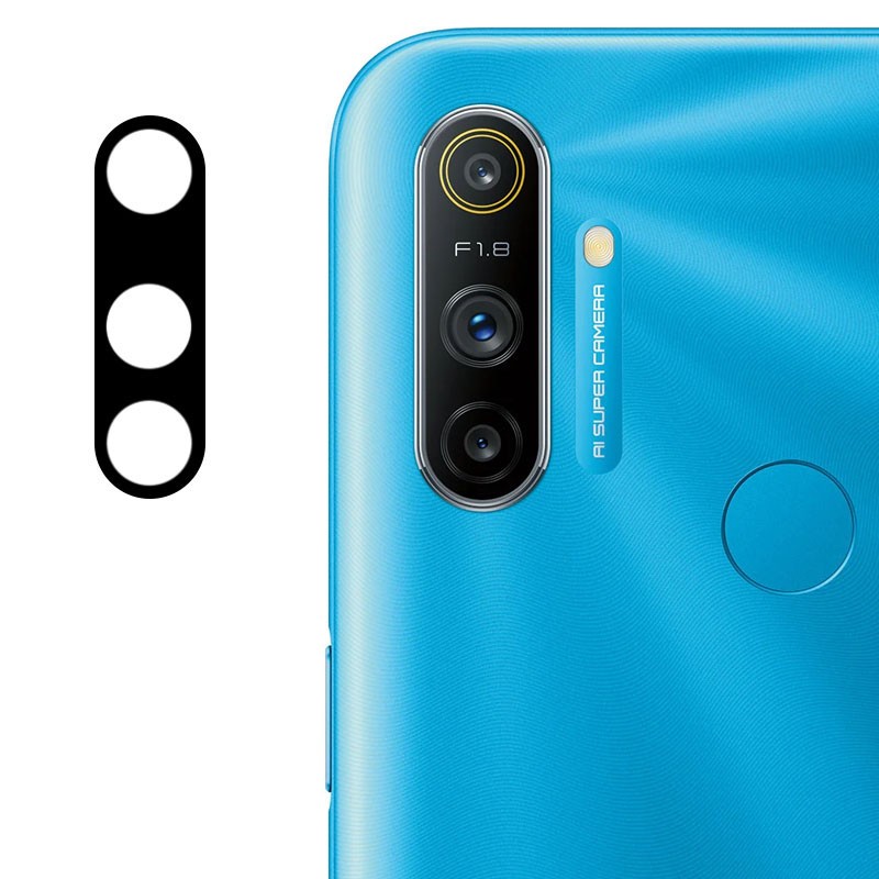 Гнучке захисне скло 0.18mm на камеру для Realme C3 чорне-0
