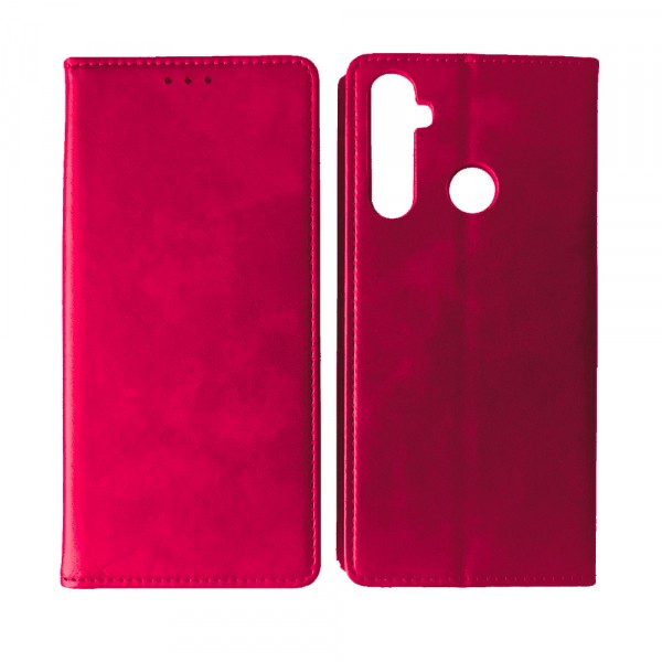 Книжка Black TPU Magnet для Realme С3 рожева-0