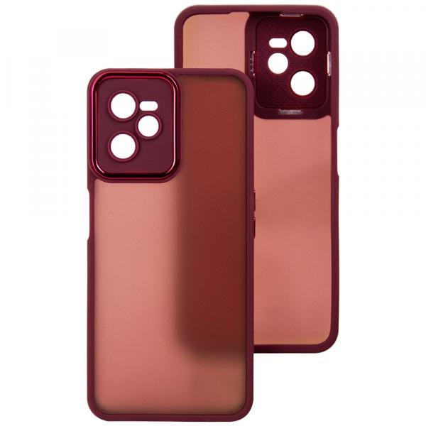 Накладка Luxury Metal Lens для Realme C35/Narzo 50a Prime (Марсала)-0