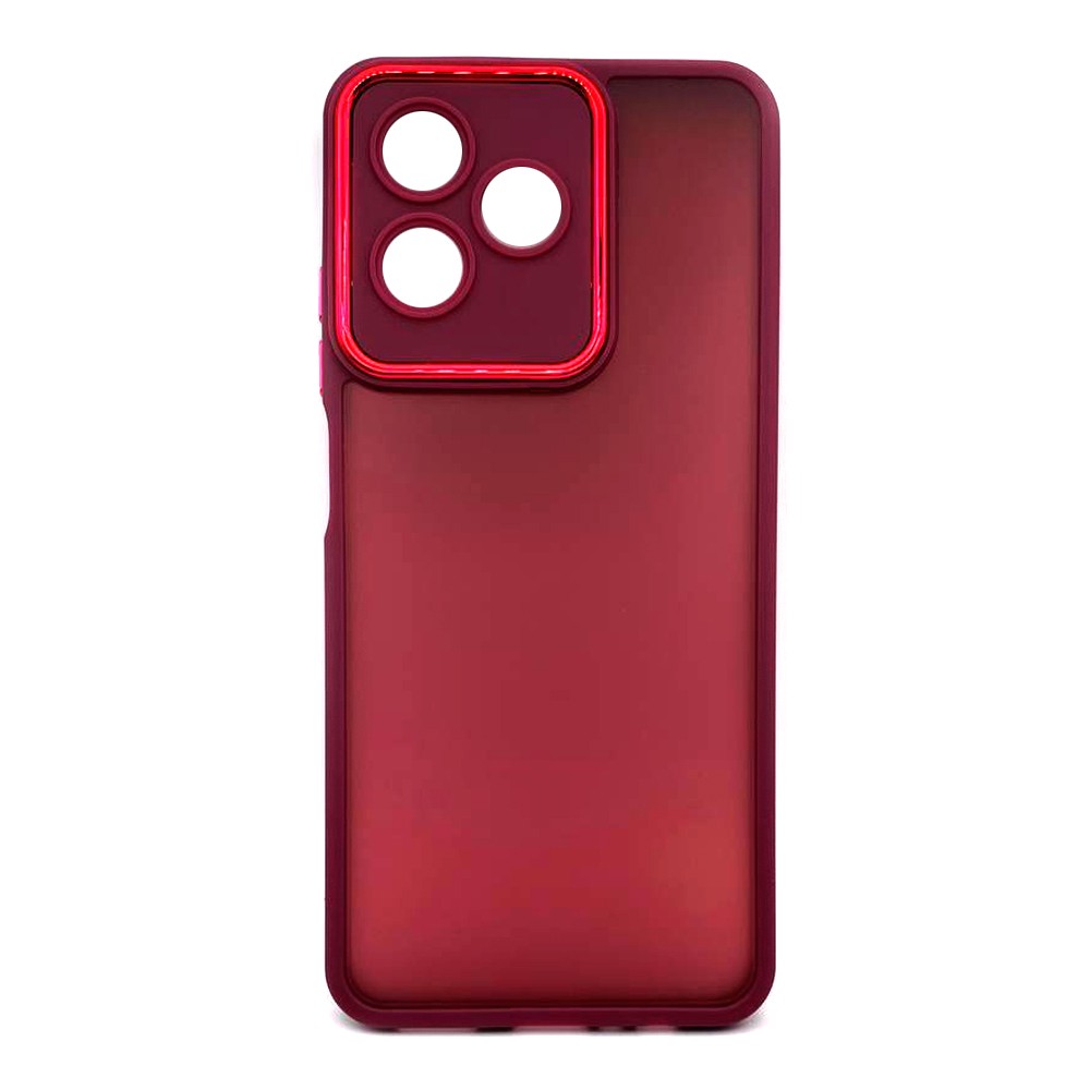 Накладка Luxury Metal Lens для Realme C53/C51 4G/Narzo N53 4G/Note 50 бордова-0
