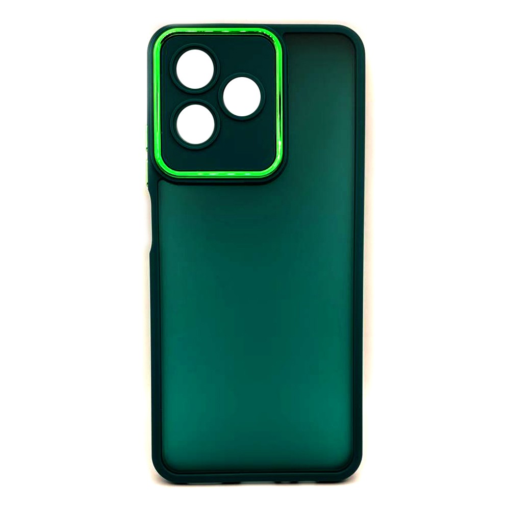 Накладка Luxury Metal Lens для Realme C53/C51 4G/Narzo N53 4G/Note 50 зелена-0