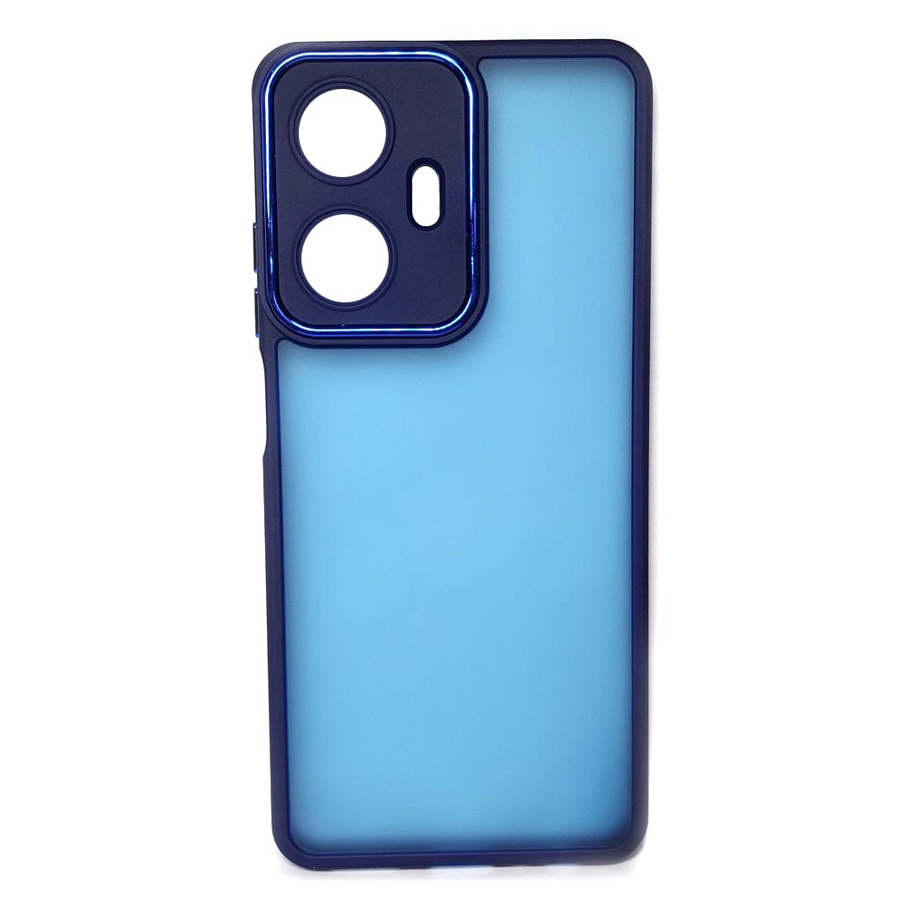 Накладка Luxury Metal Lens для REALME C55 (Синій)-0