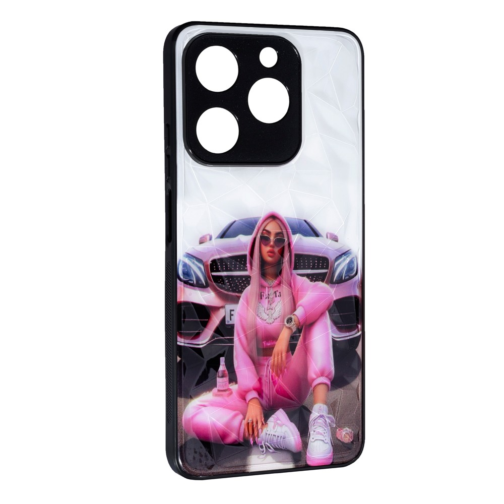 Накладка Ladies Camera для Realme C63 / C61 / Note 60 / Narzo N61  Рожева машина-0