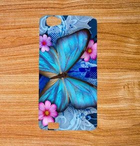 Накладка для Doogee T6 "Метелик блакитний" (пластик)-0