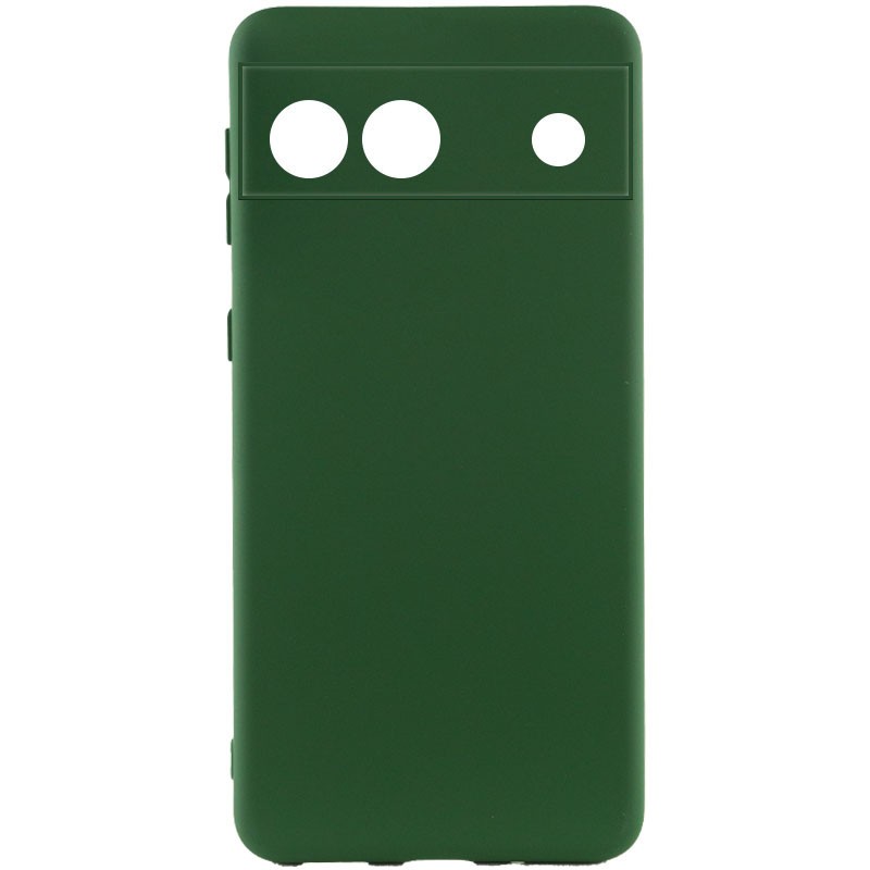 Silicone Cover Full Camera without Logo (A) для Gogle Pixel 6A (Dark green)-0