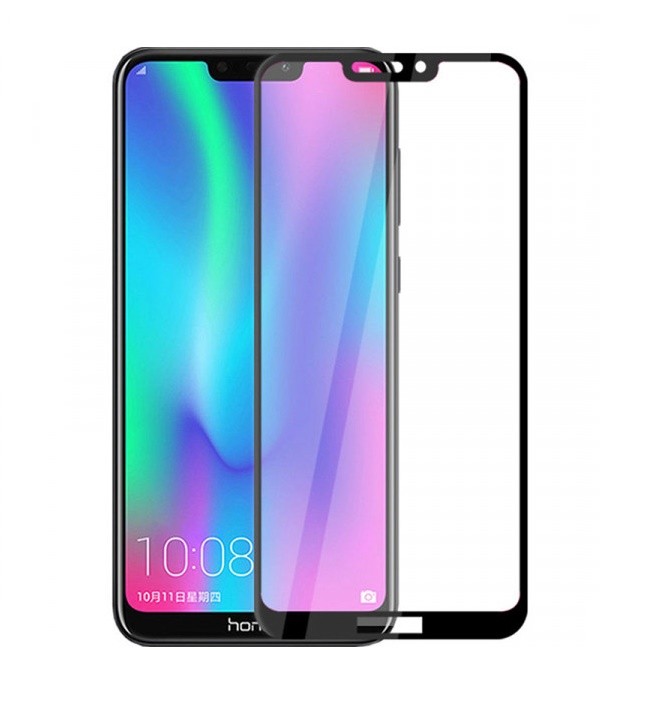 Захисне скло Full Glue для Honor 8C з чорною рамкою-0