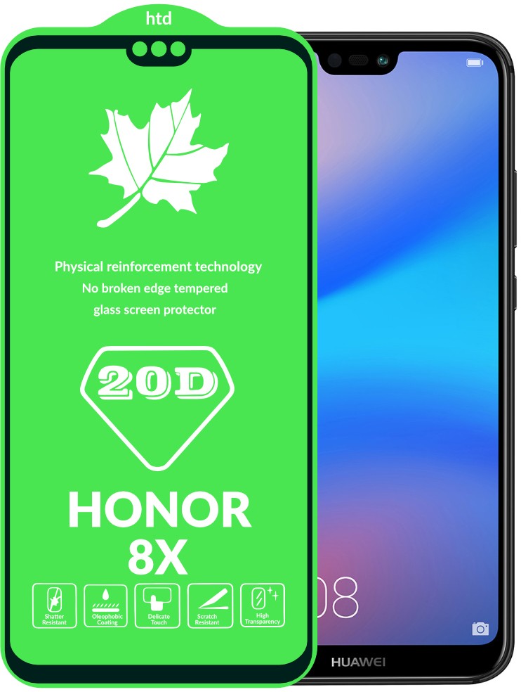 Захисне скло DK Full Glue 20D для Honor 8X з чорною рамкою-0
