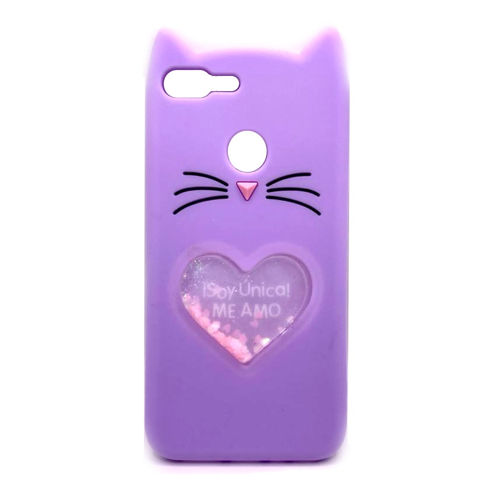 Накладка Cat 3D Heart для Huawei Honor 9 Lite  бузкова-0