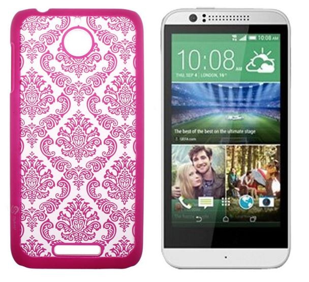 Накладка для HTC Desire 510 "Пейслі рожеві обід" (пластик)-0