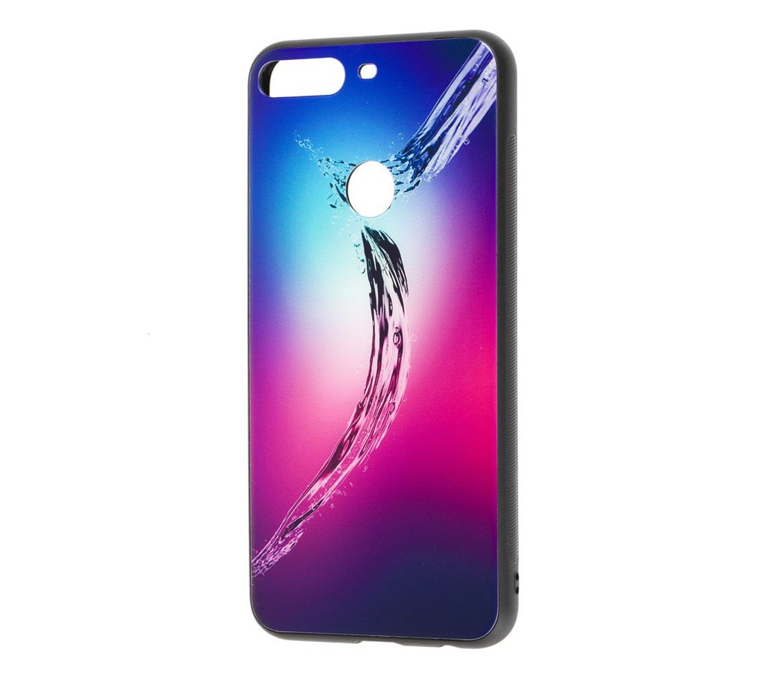 Накладка для Huawei Y7 Prime 2018 (LDN-L21) / Honor 7C Pro (LND-L29) Blue Light Glass Water Wave-0