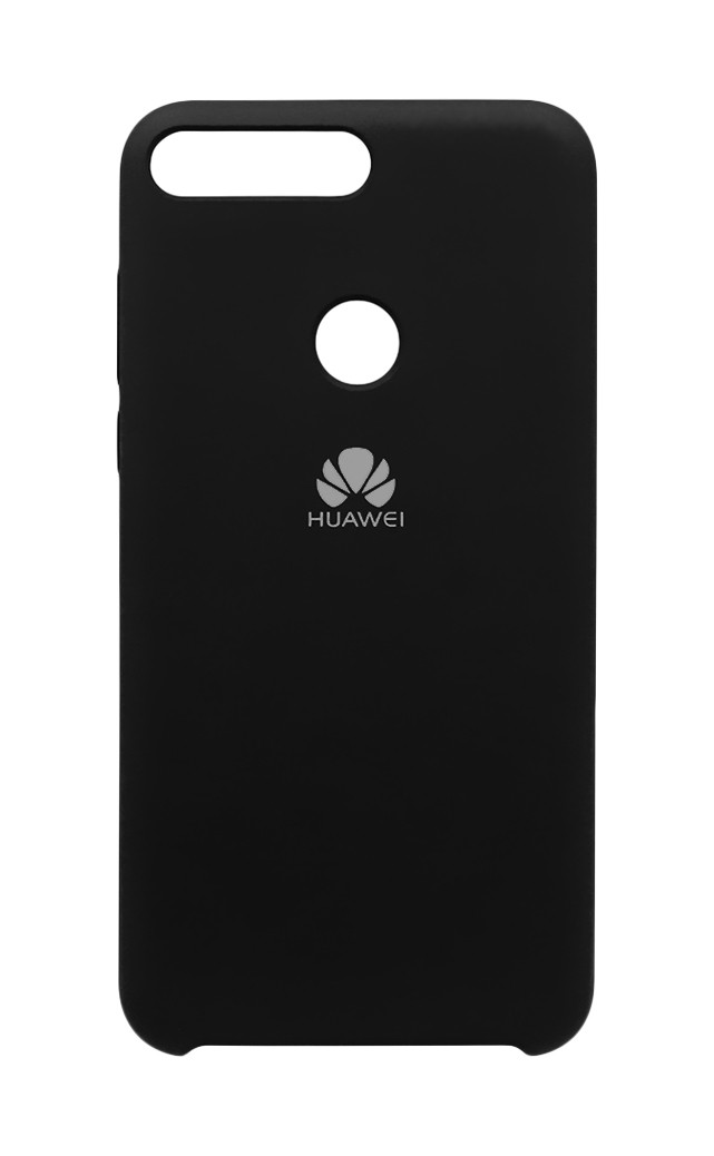 Накладка для Huawei Y7 Prime 2018 (LDN-L21) / Honor 7C Pro (LND-L29)/Enjoy 8 Silicone case чорний (лого)-0