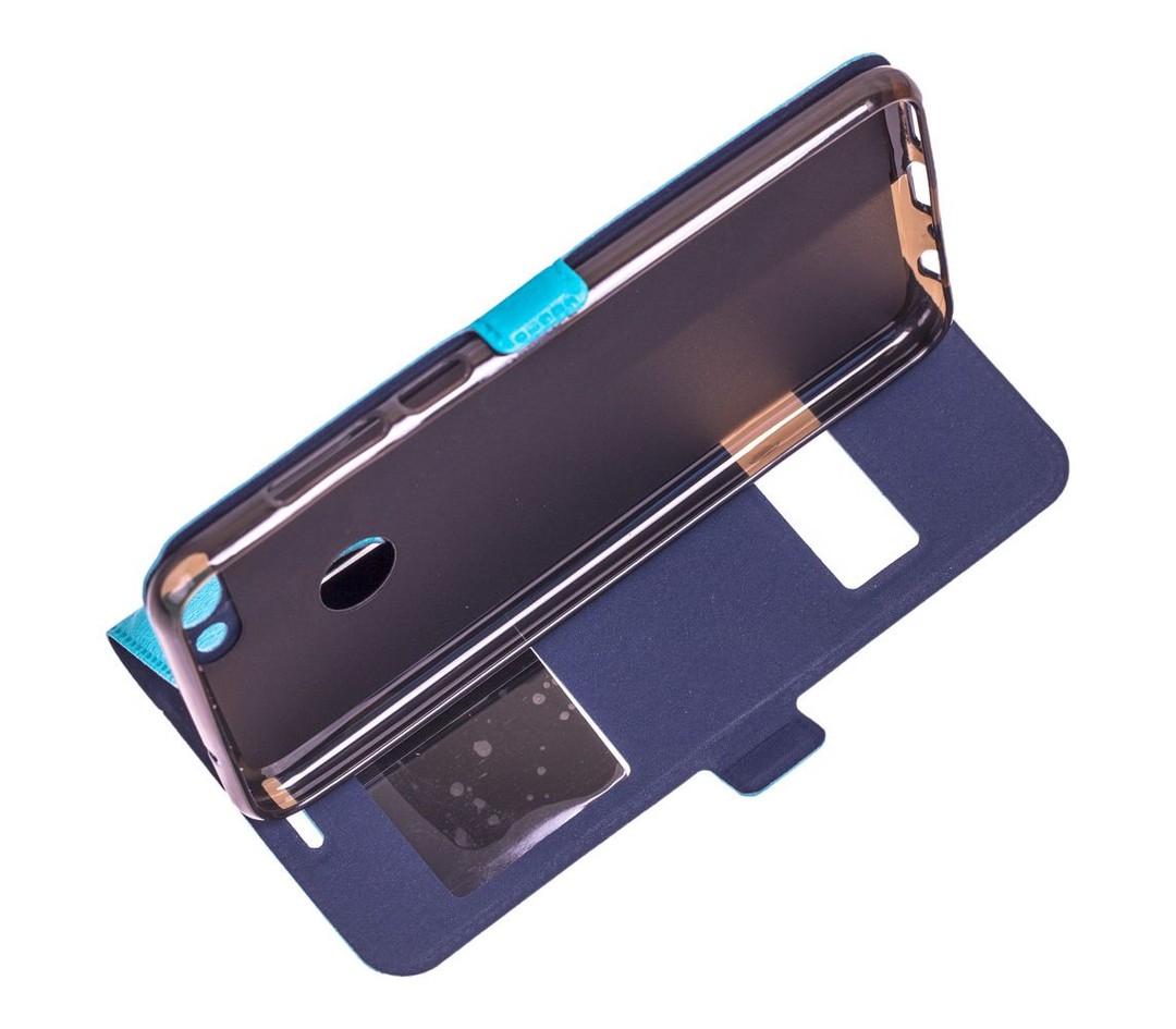 Книжка ROCK HUAWEI P Smart (2 окна) (Бирюзовый)-2