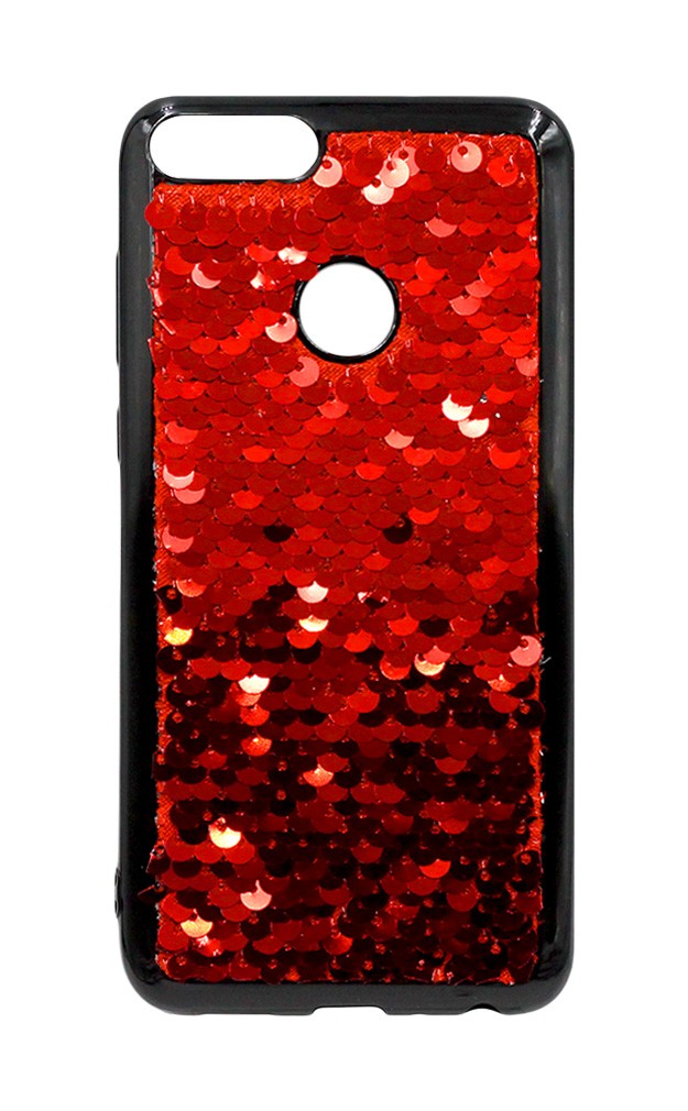 Накладка Sequins для Huawei P Smart  (FIG-LX1) / Enjoy 7S червона-0