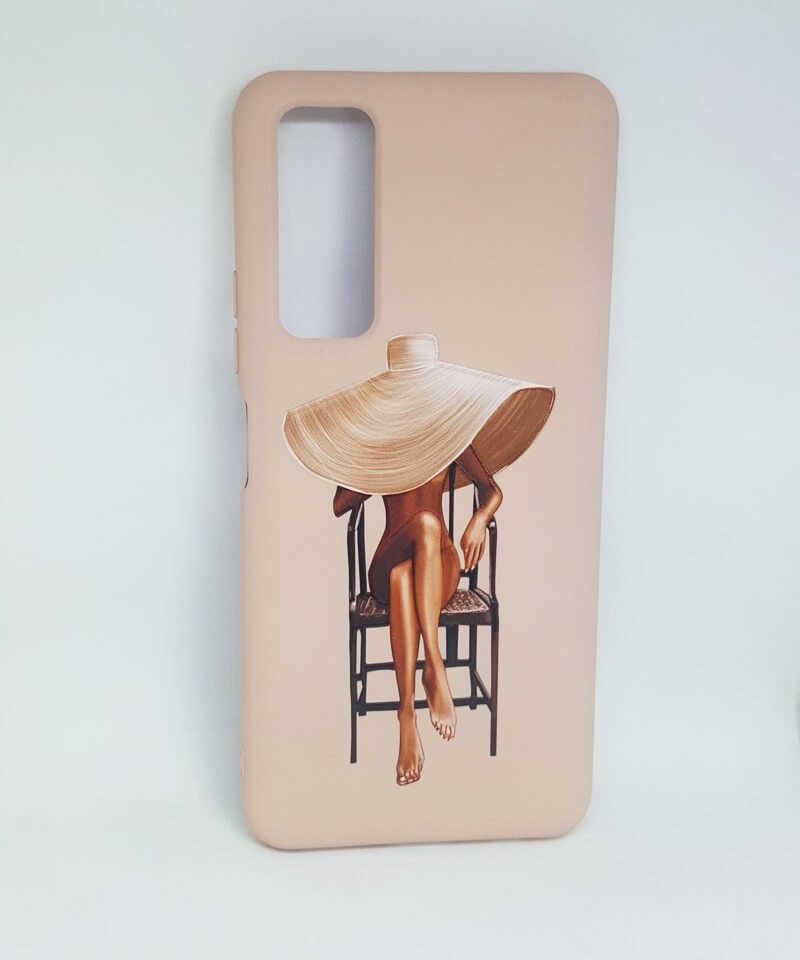 Накладка Silicone ART для Huawei P Smart 2021 "Lady with hat"-0