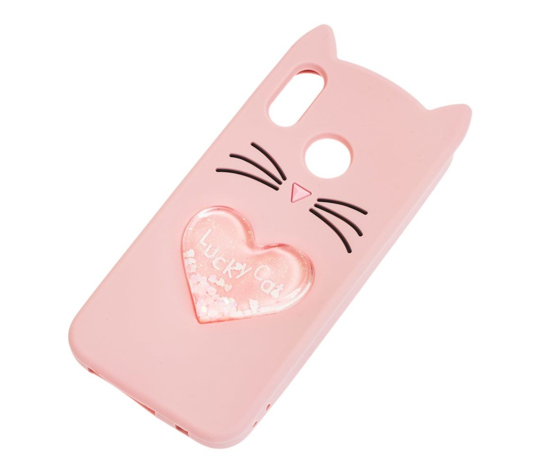 Накладка Cat 3D Heart для Huawei Honor 8x рожевий-1