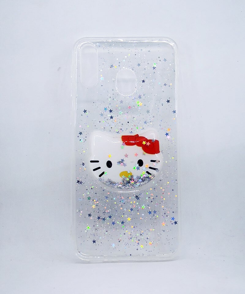 Накладка TOY для Samsung M10 з рідкими блискітками "Kitty"-0