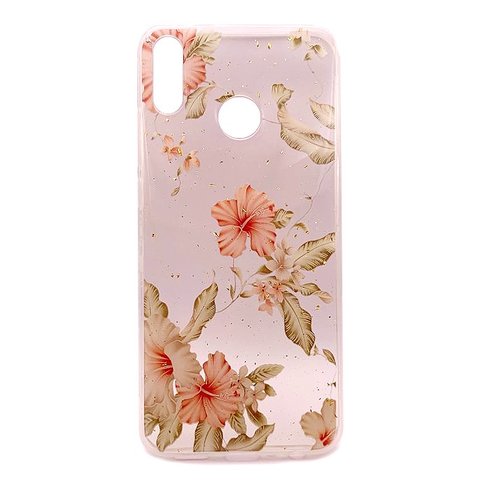 Накладка Glitter для Huawei Y9 (2019) "Рожеві квіти"-0