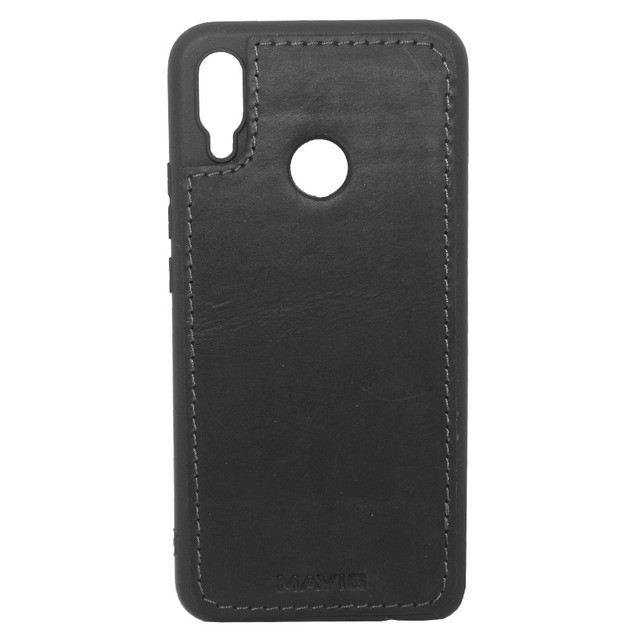 Накладка MAVIS для Huawei P Smart Plus шкіряна чорна-0