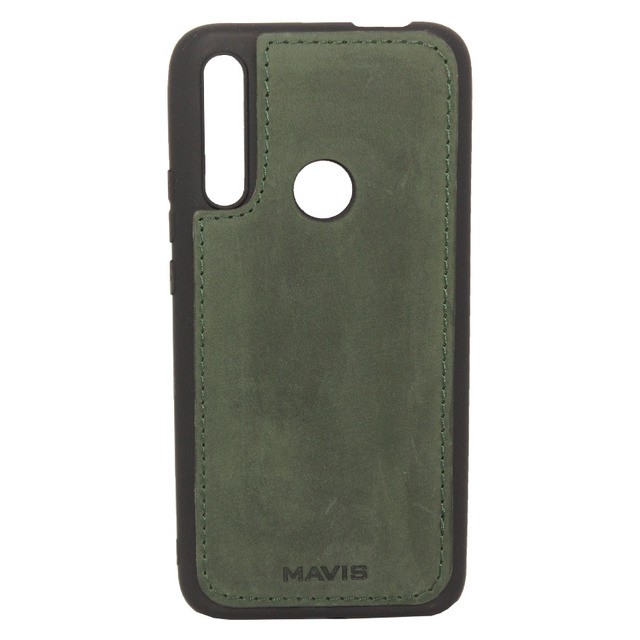 Накладка MAVIS для Huawei P Smart Z шкіряна зелена-0