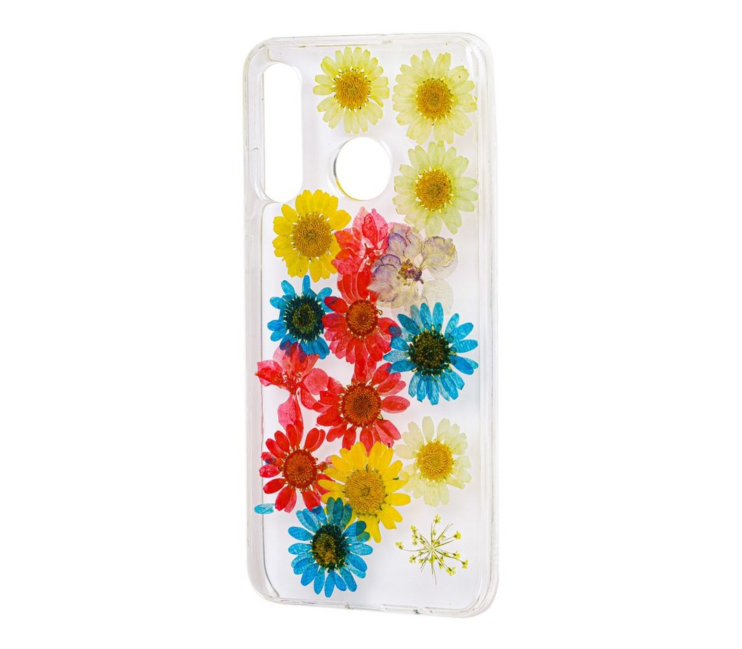 Накладка True flowers для Samsung A20/A30 Ромашки (силікон з натуральними квітами)-0