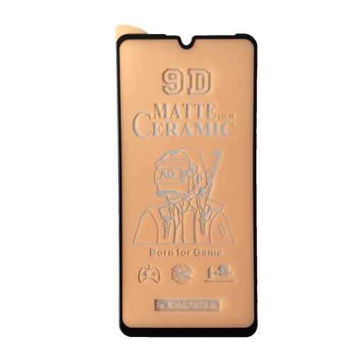 Гнучке скло Ceramic MATT для Huawei P30 Lite матове з чорною рамкою-0