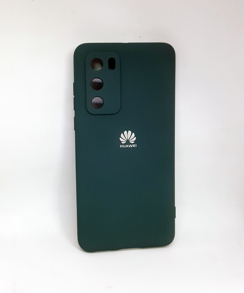 Накладка Silicone Case Full Camera для Huawei P40 зелена-0