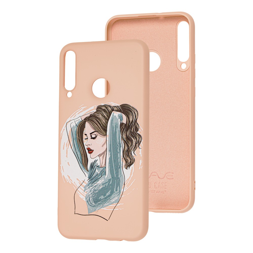 WAVE Fancy для Huawei P40 Lite E/Honor 9C/Y7p (red lips girl/pink sand)-0
