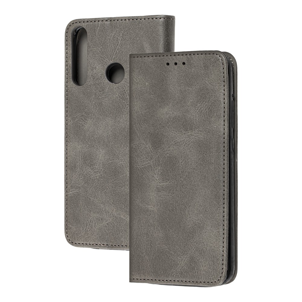 Книжка Black TPU Magnet для Huawei P40 Lite E Сіра-0