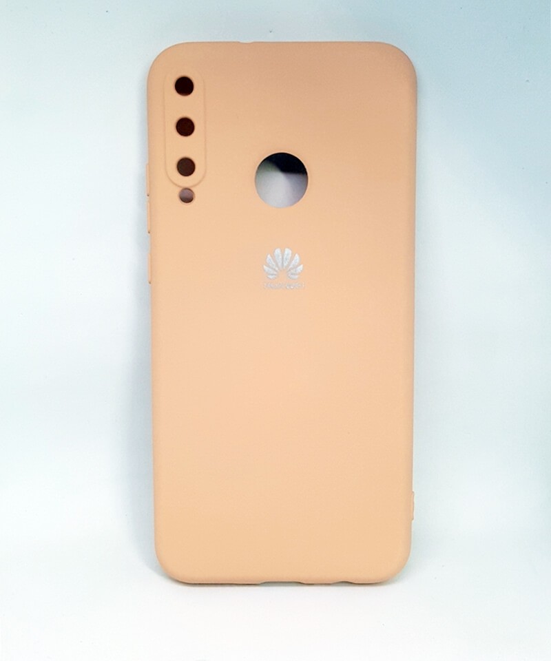 Накладка Silicone Case Full Camera для Huawei P40 Lite E персикова-0