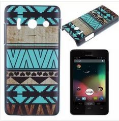 Накладка для Huawei Y300 "Блакитна з візерунками" (пластик чорний)-0