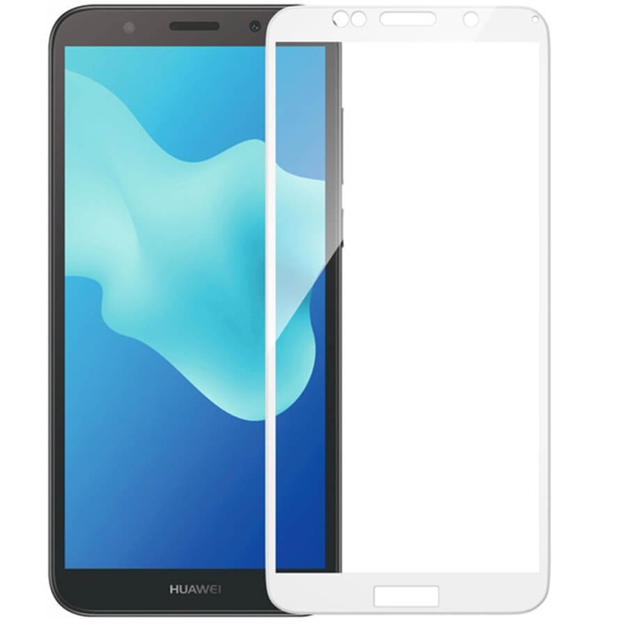 Захисне скло 9D для Huawei Y5 (2018) (без упаковки) з білою рамкою-0