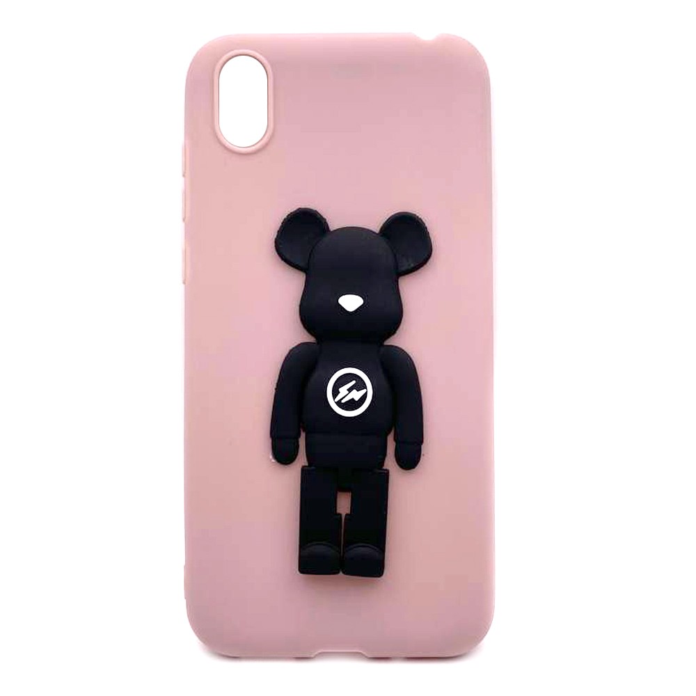 Накладка Bearbrick Head для Huawei Y5 2019/Honor 8s рожева-0