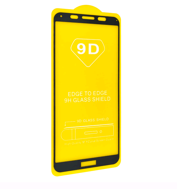 Захисне скло 9D Full Glue для Huawei Y5P/Y5 2018 з чорною рамкою (м`яка упаковка)-0