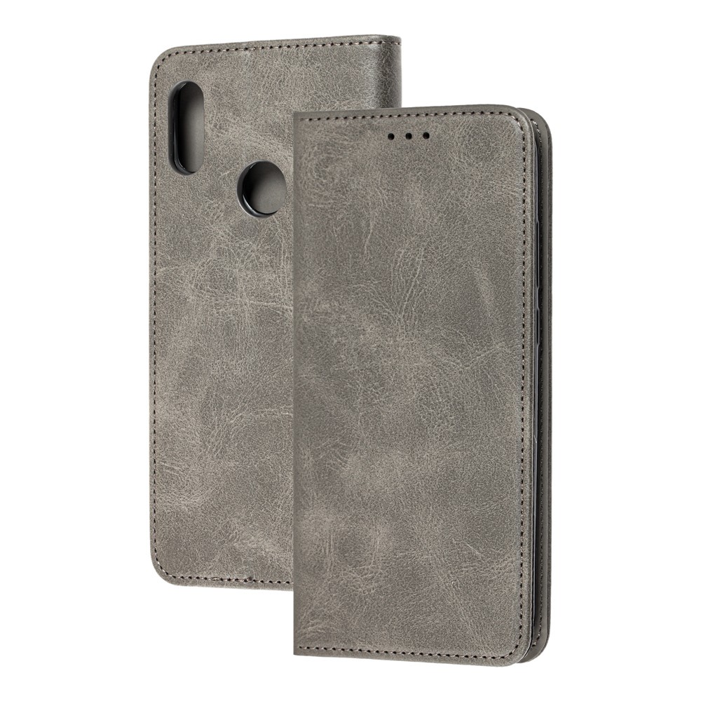 Книжка Black TPU Magnet для Huawei Y6 Prime (2019)/Y6s/Honor 8A Сіра-0