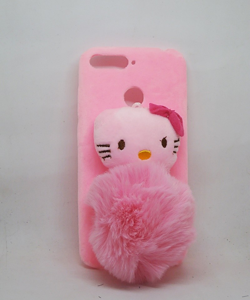 Чохол Мех для Huawei P Smart (FIG-LX1) Kitty, Рожевий-0