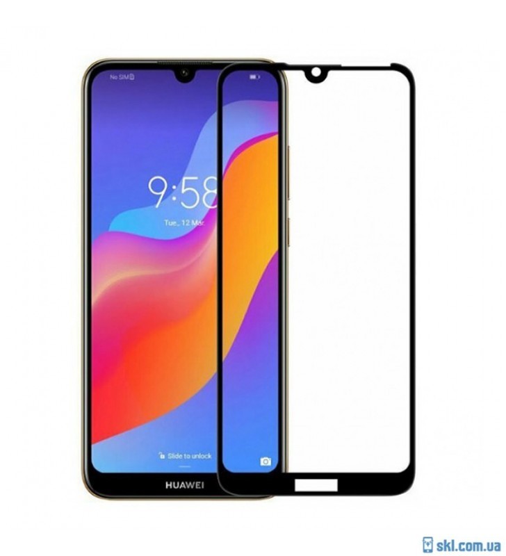 Захисне скло Full Glue для Huawei Y7 2019 black-0