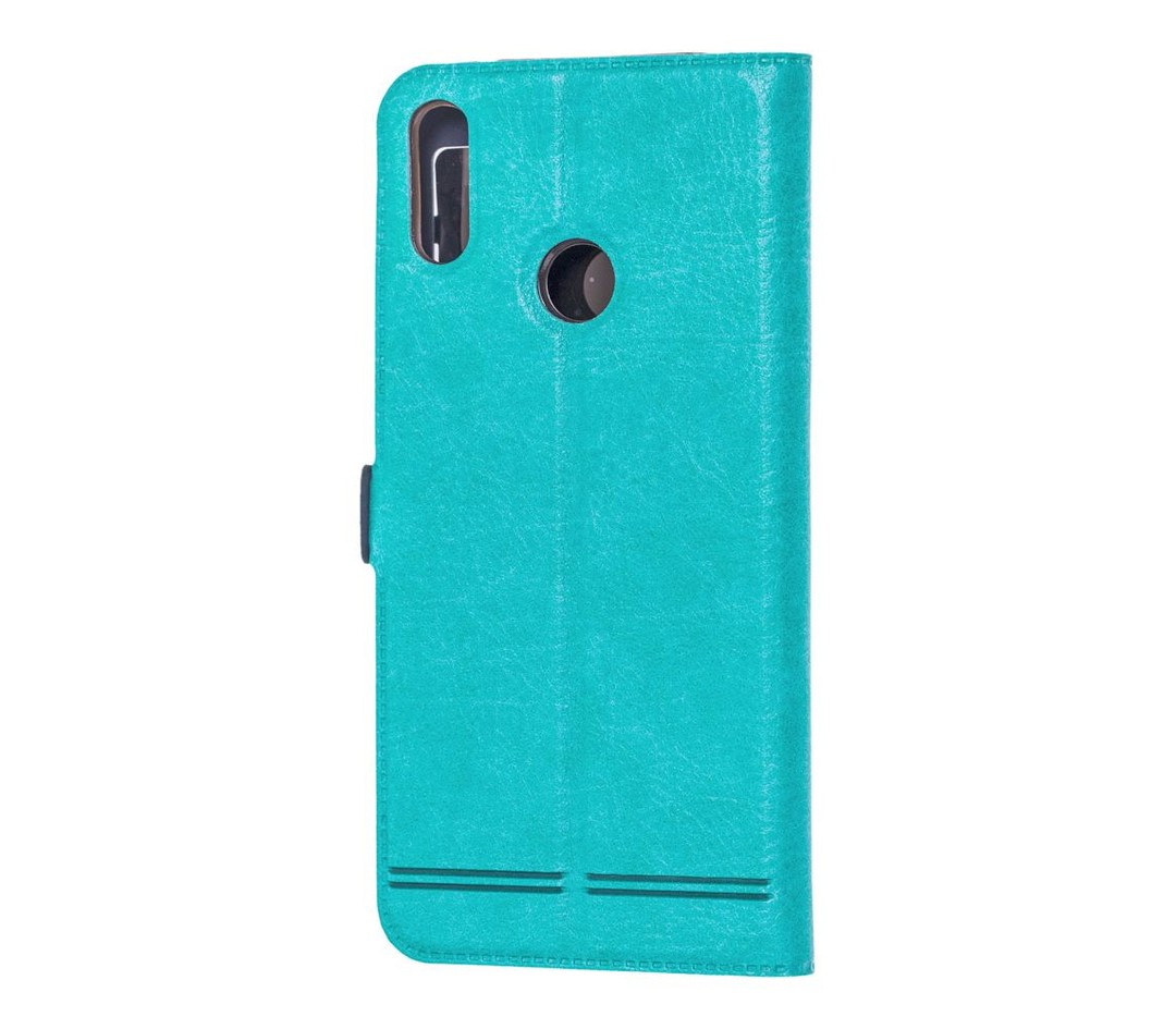 Книжка ROCK для Huawei P Smart (2019) POT-LX1 / Honor 10 Lite (HRY-LX1) (2 вікна) (Бірюзова)-1