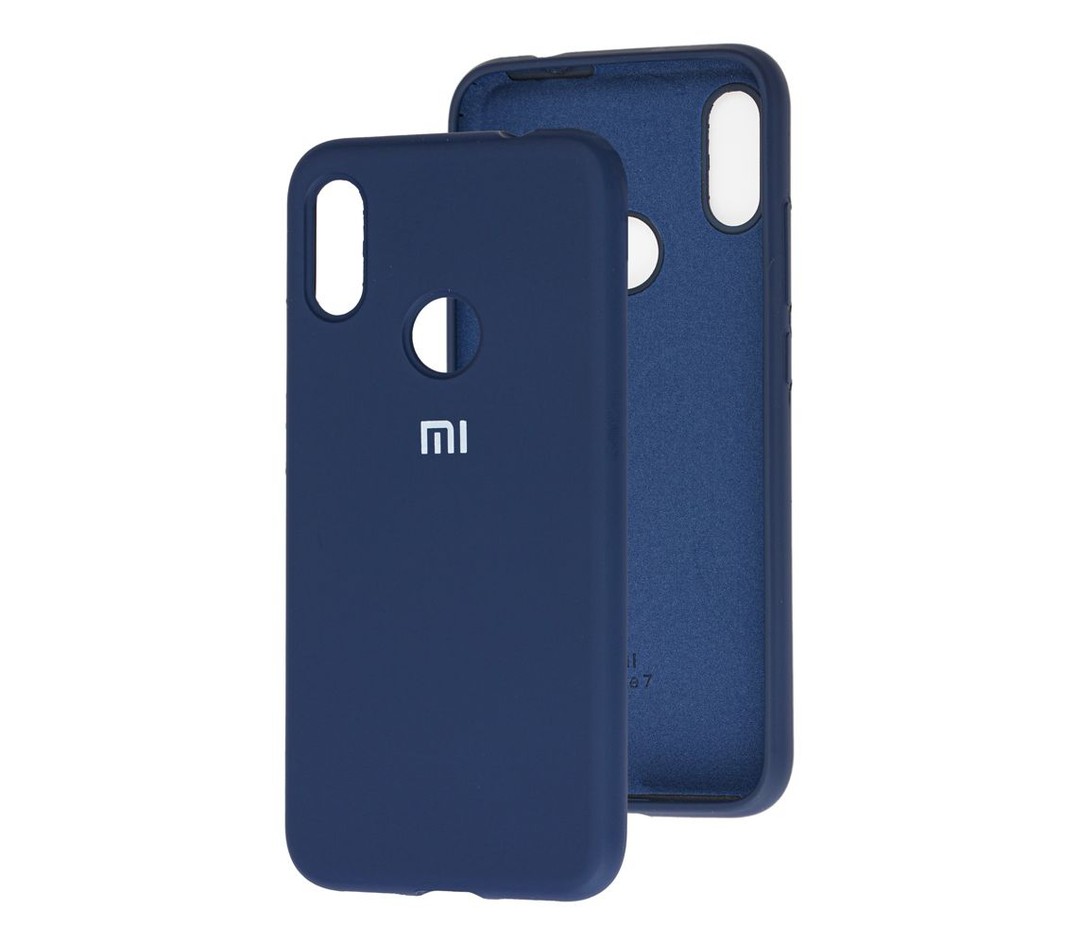 Silicone Cover Full Protective Xiaomi Redmi Note 7 Navy Blue-0