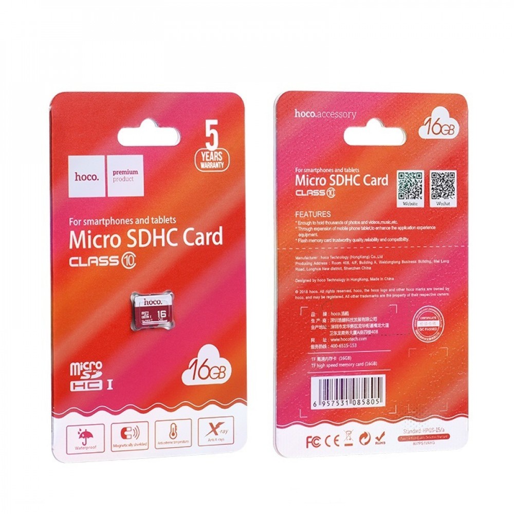 Hoco MicroSD 16Gb (Class 10) (card only)-0