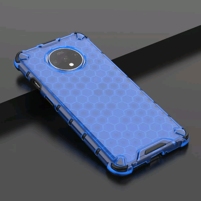 Накладка Honeycomb для One Plus 7T (Синя)-0