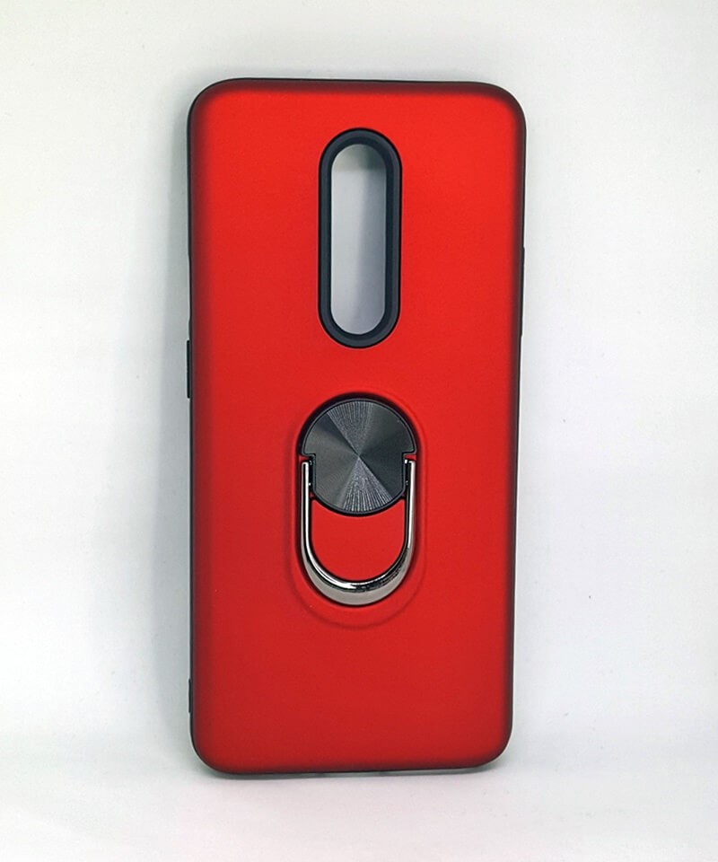 Чохол з кільцем SoftTouch для One Plus 7 Pro (Червоний)-0