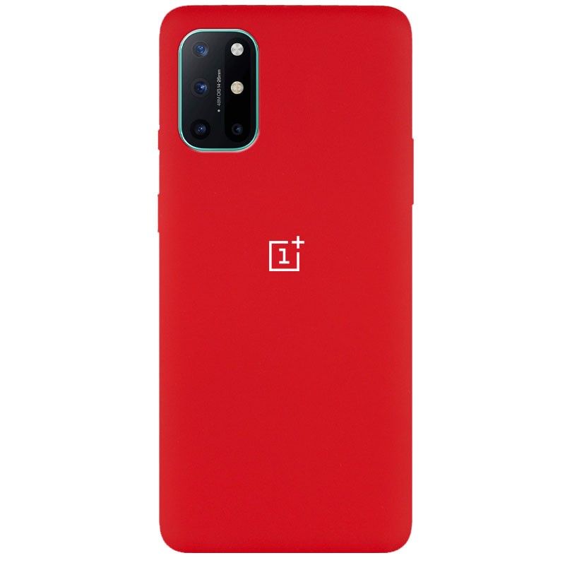 Silicone Cover Full Protective (AA) для OnePlus 8T (Dark Red)-0