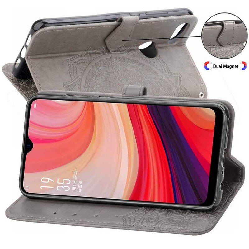 Книжка Art Case для Oppo A5s/A12 сіра-2